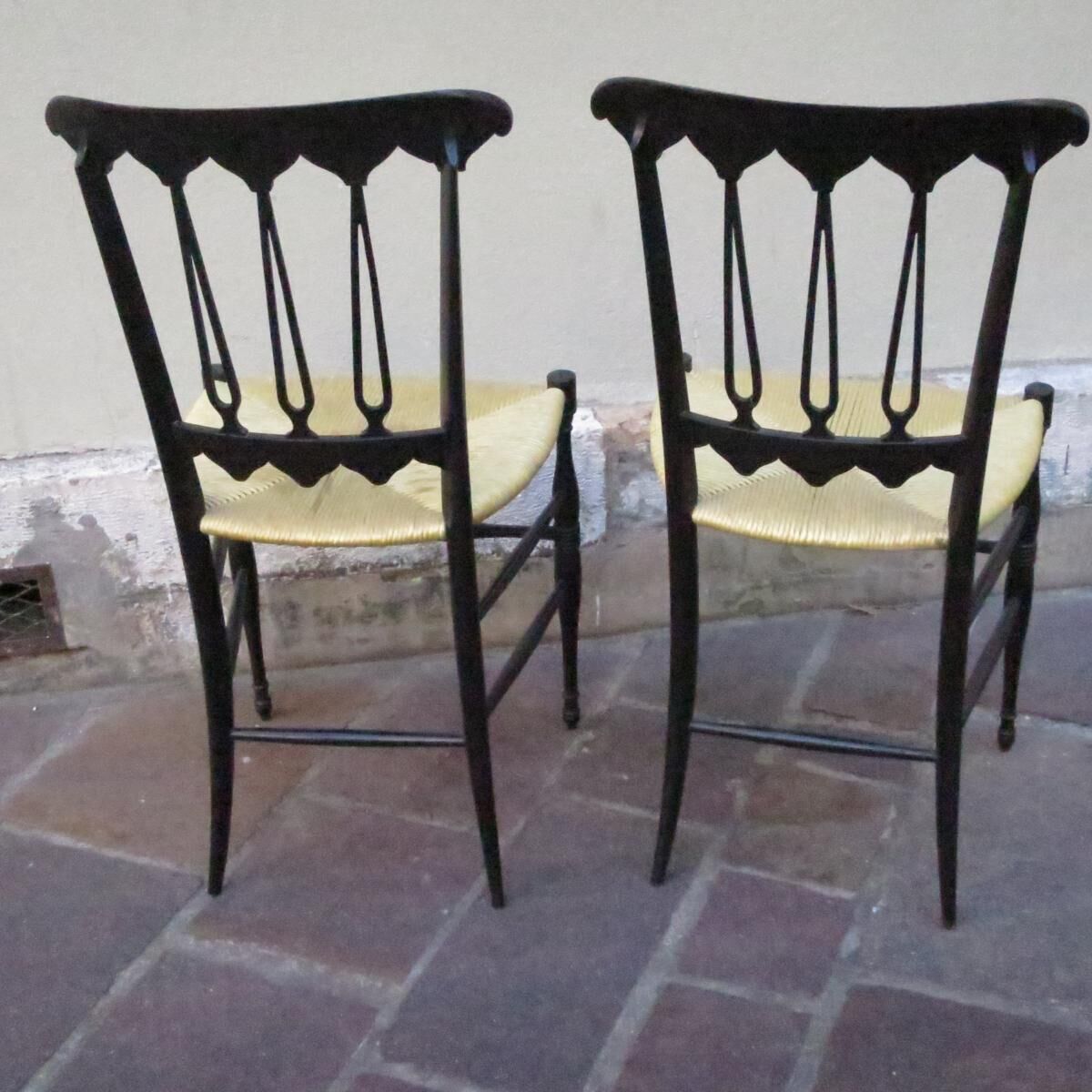 2 chairs wooden lacquered 1950s