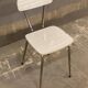 Chaise d'atelier en formica beige et acier