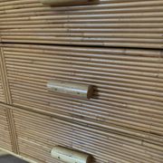 3-drawer rattan/bamboo chest of drawers attributed to Adrien Audoux and Frida Minnet. Circa 1950