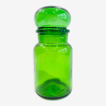 Green glass jar