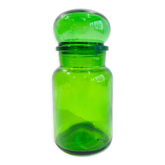 Green glass jar