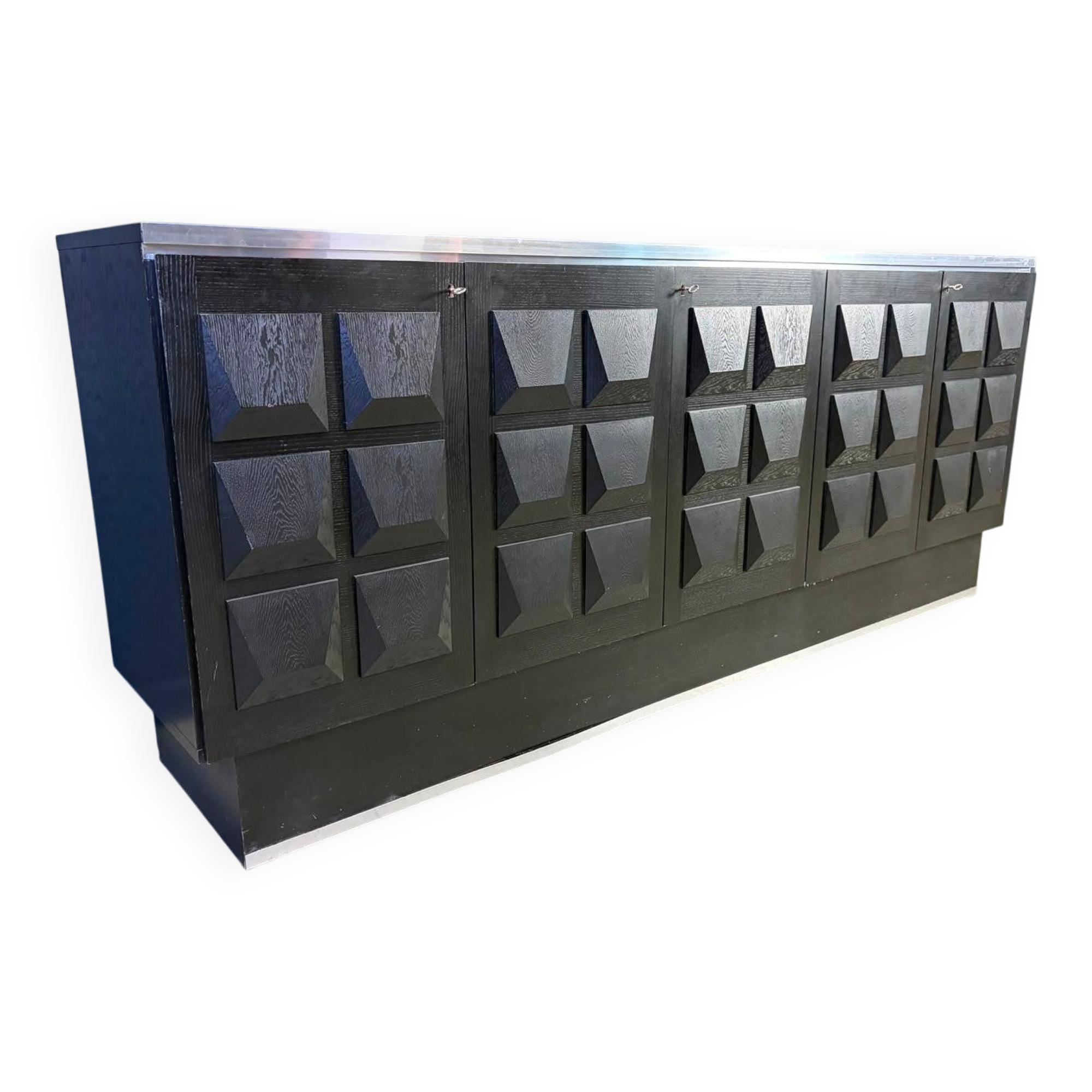 Vintage brutalist credenza, 1970s