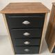 Pair of small brutalist chests of drawers in patinated fir, 20th century.