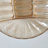 Iridescent orange glass cup