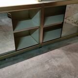 Library Showcase ivory color and anodized aluminum matt gold