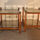 Paire de tables, paille, façon bambou