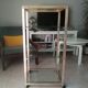 Brass shelf and glass on wheels Pierre Vandel
