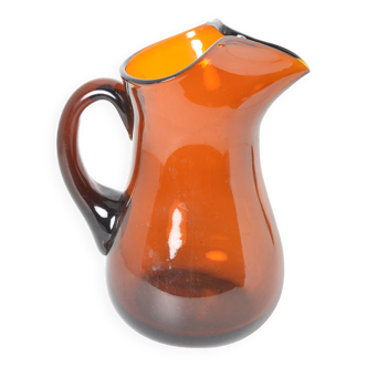 Amber carafe in blown glass