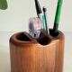 Vintage Teak Pencil Holder