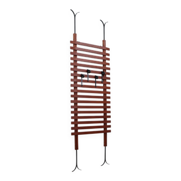 F.lli Proserpio Mid-Century Italian Teak Wall Coat Rack, 1950s