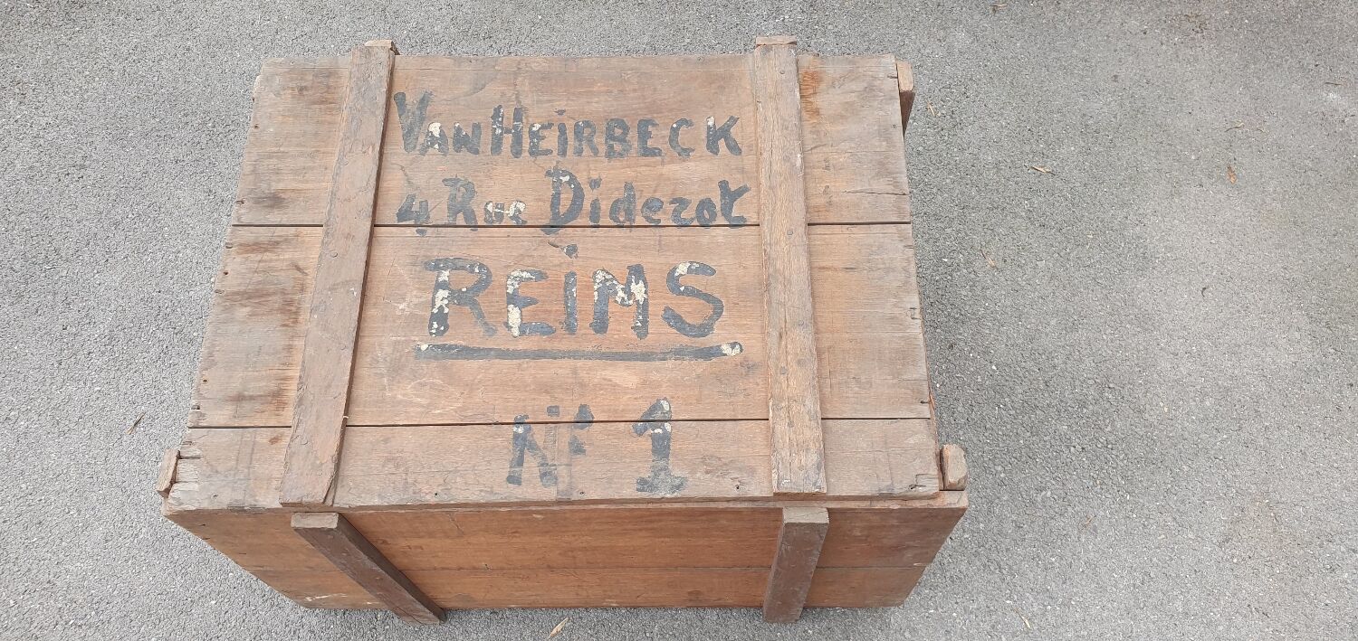 Large wooden transport crate