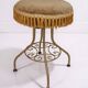 Coiffeuse vanity vintage en laiton avec tabouret