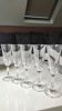 Lot 5 Large champagne flutes in cut crystal. Diamond drop/point patterns. High 20.5 cm