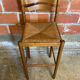 Antique turned wood high bar stool + vintage straw seat