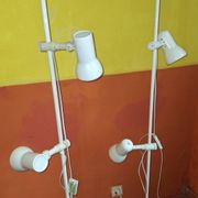 Paire de lampes de sol italiennes multi-réglables avec 2 projecteurs, années 1970.