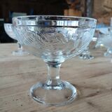 5 coupes anciennes en verre transparent