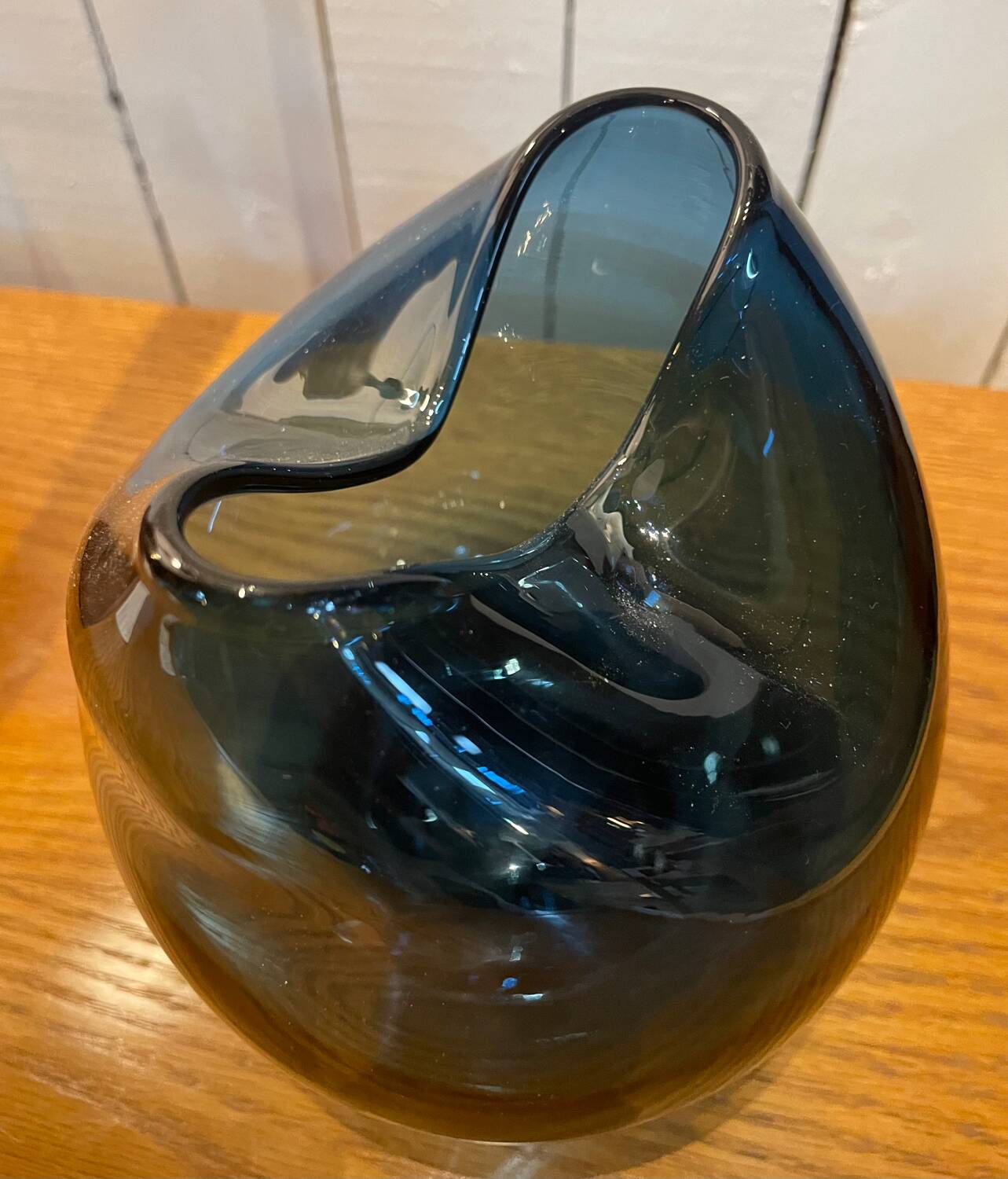 Blue glass vase