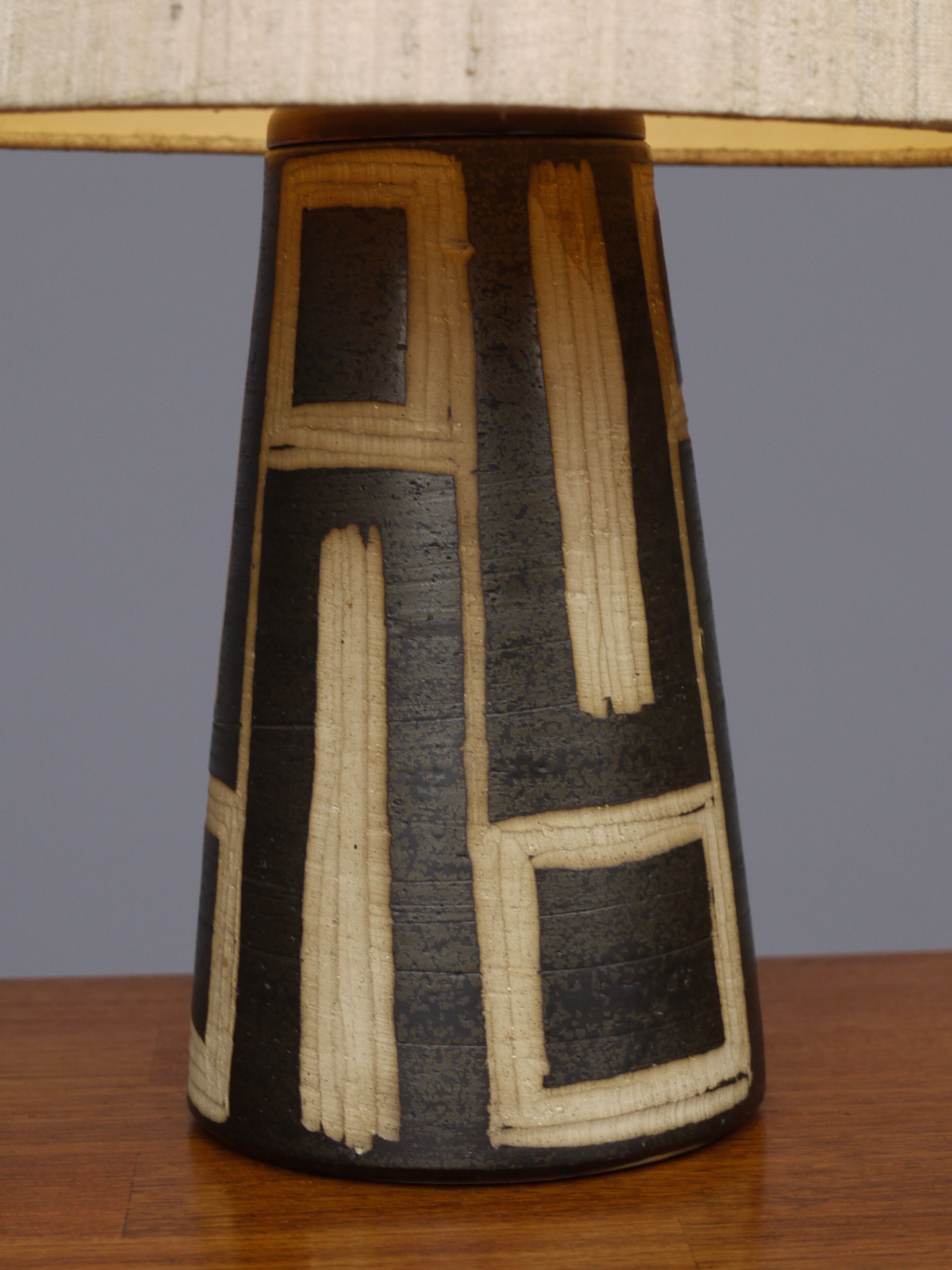 Vintage Brutalist Ceramic Table Lamp by Jan van Stolk. 1950s