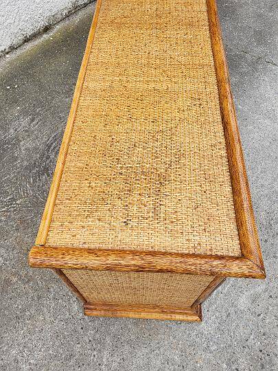 Vintage maugrion rattan 7-drawer chest of drawers