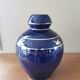 Midnight blue ceramic art deco vase