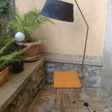 Lampadaire vintage 1960 a tablette et range disques
