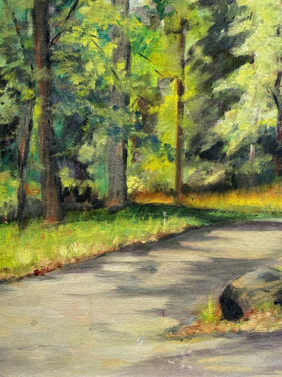 Huile sur carton par alice warder xxe sous bois