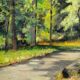 Huile sur carton par alice warder xxe sous bois
