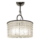 Mid century glass and chrome chandelier, 1960s