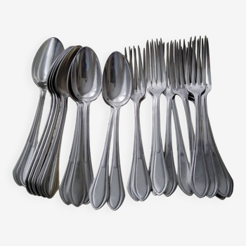 Cutlery set 24 pieces in silver metal SFAM