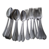 SFAM 24-Piece Silver-Plated Metal Cutlery Set