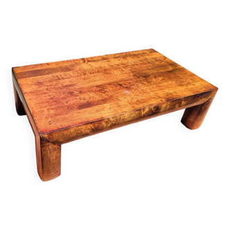 Solid wood rectangle coffee table with vintage square legs