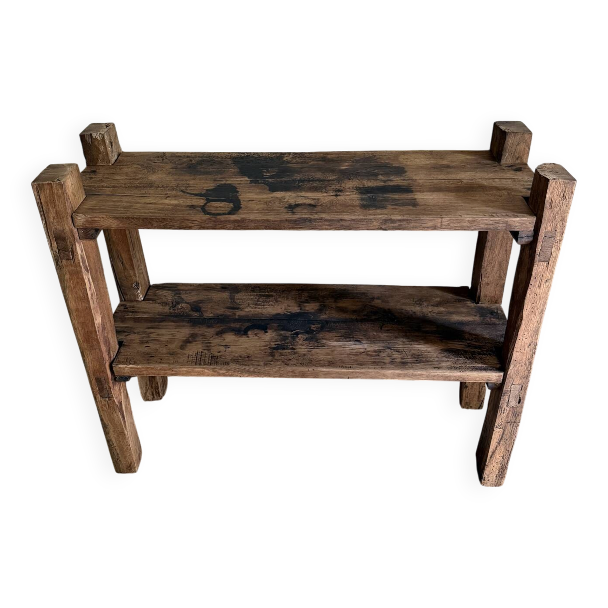 Wooden shelf on legs, folk art