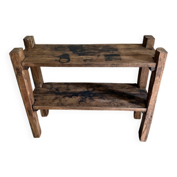 Wooden shelf on legs, folk art