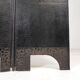 Art Deco screen in steel with brass details, 1930s.