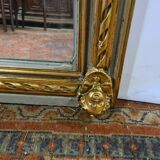 Mirror patinated golden and gray trumeau
