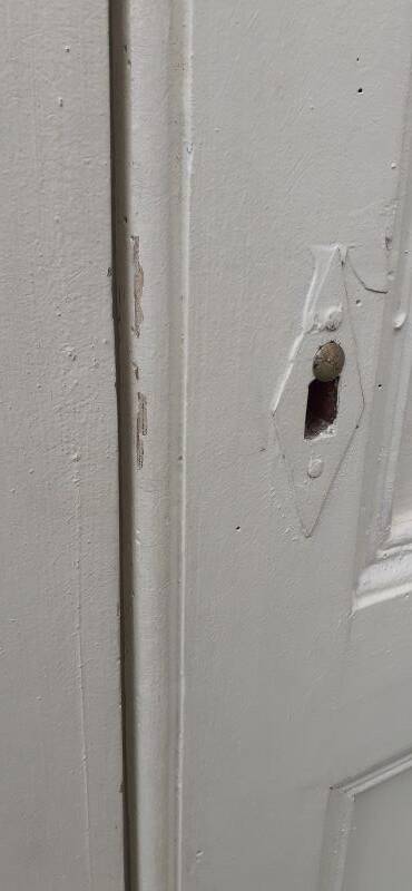 Pair of 19th-century cupboard doors and their frame (1st), woodwork