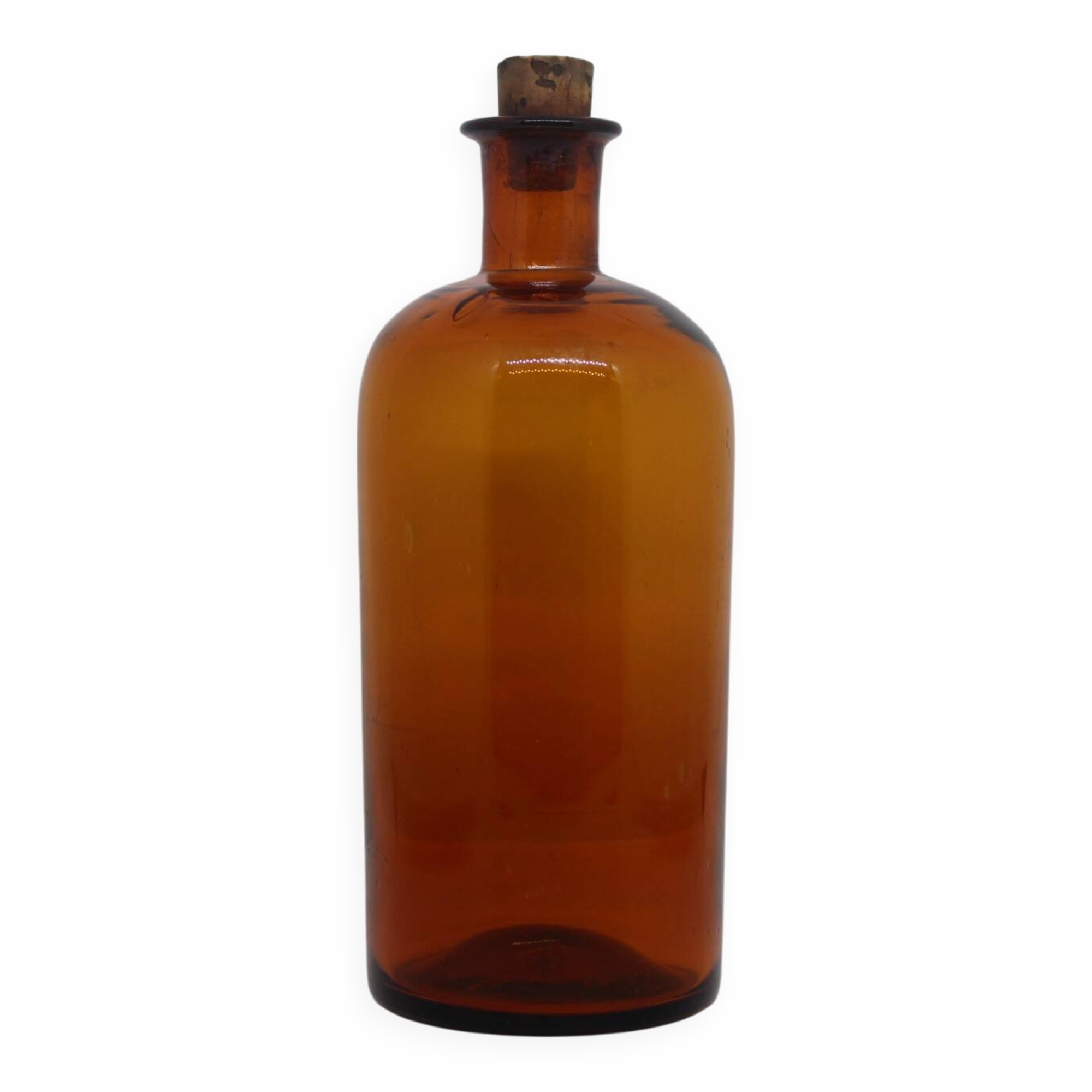 Flacon ambré en verre soufflé