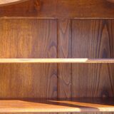 3-in-1 furniture: chest of drawers, secretary, and display cabinet, in walnut.
