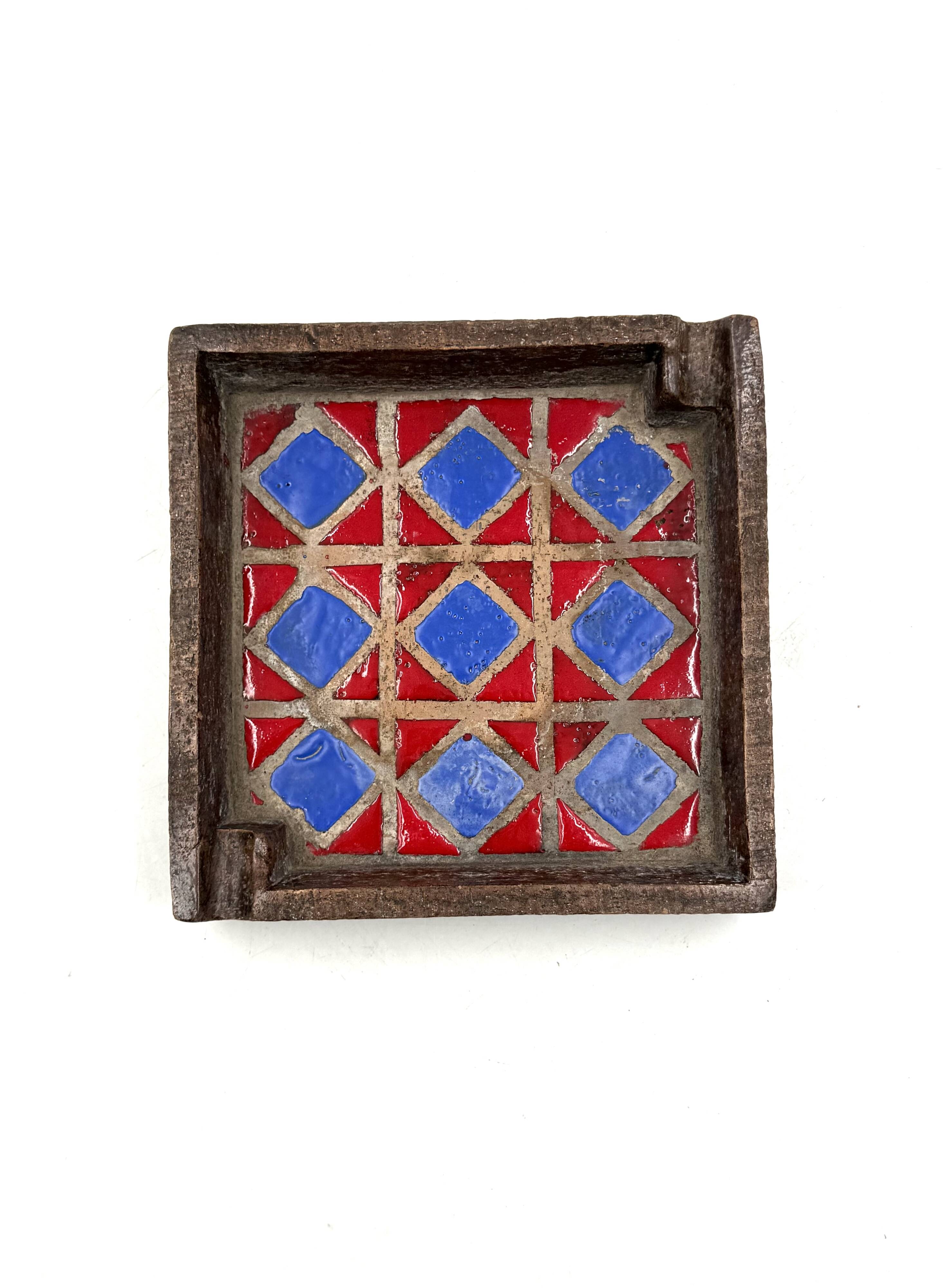 Mid-century space age ceramic ashtray, Aldo Londi Bitossi Italy 1970s