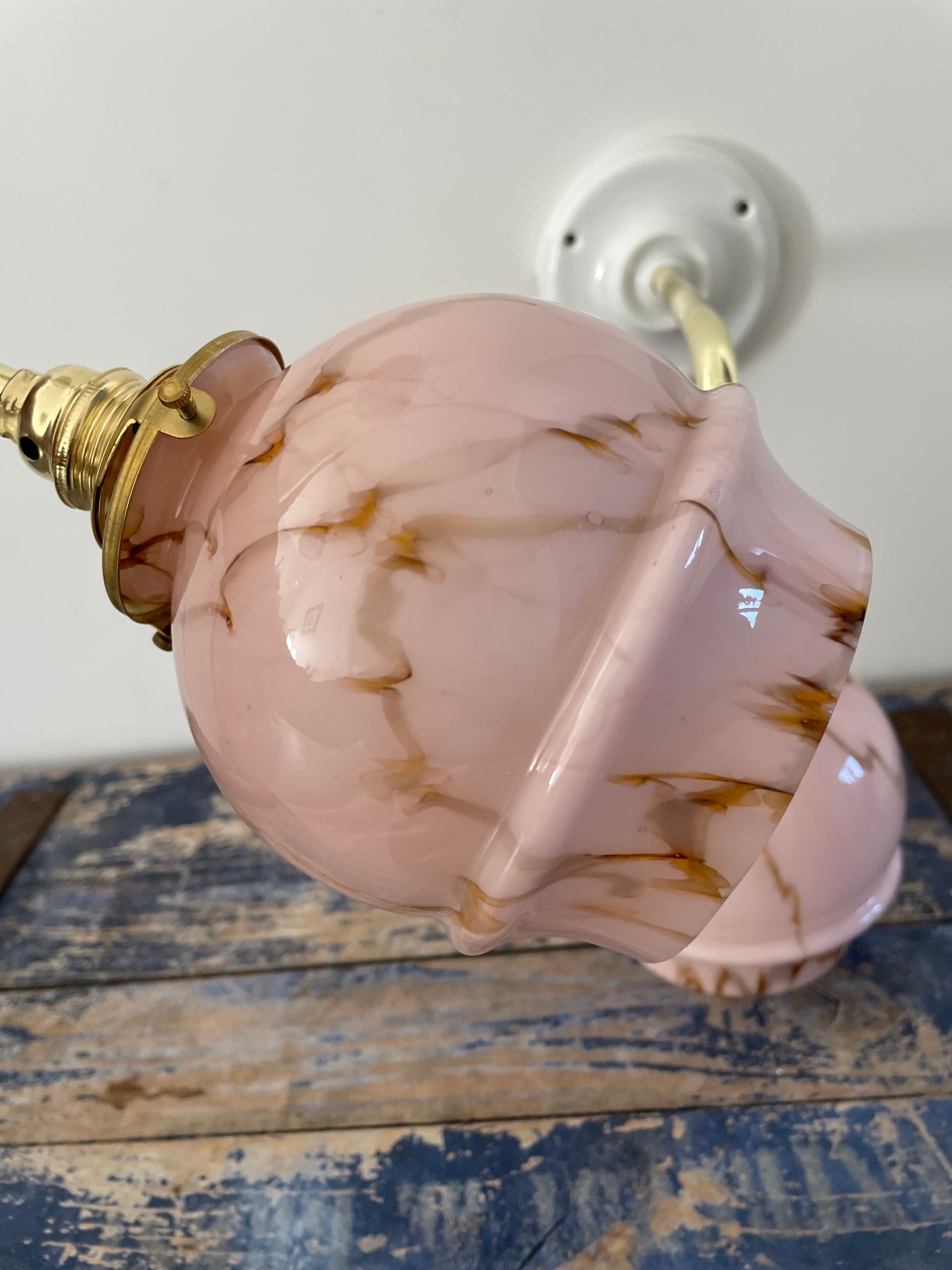 Pair of newly electrified art deco wall lamps