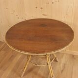 Table à repas en rotin et bois