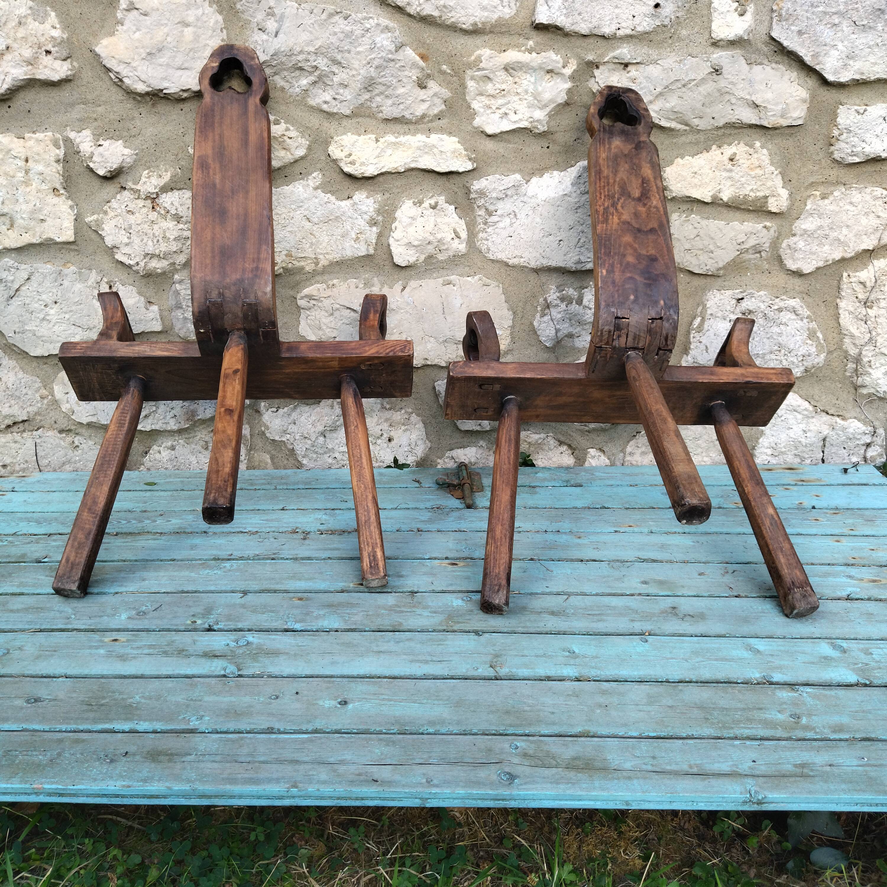 Pair of brutalist Spanish chairs from the 50s