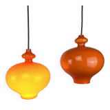Orange glass suspension light Swedish Oplight by Hans Agne Jakobsson for AB Markaryd