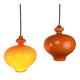 Orange glass suspension light Swedish Oplight by Hans Agne Jakobsson for AB Markaryd
