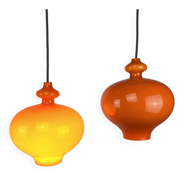 Suspension en verre orange Oplight suédoise par Hans Agne Jakobsson pour AB Markaryd