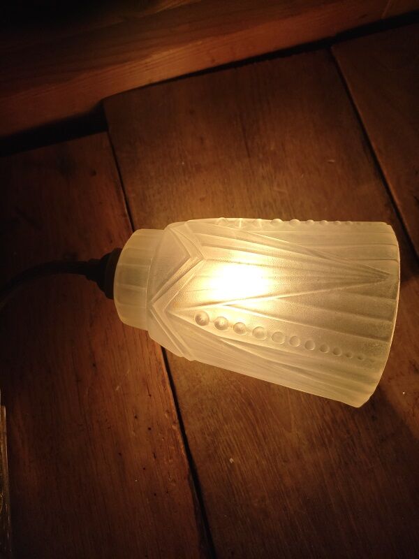 Wall lamp tulip paste glass art deco patinated metal