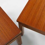 Set of 2 minimalistic MDK Belgium side tables in teak, ca. 1960