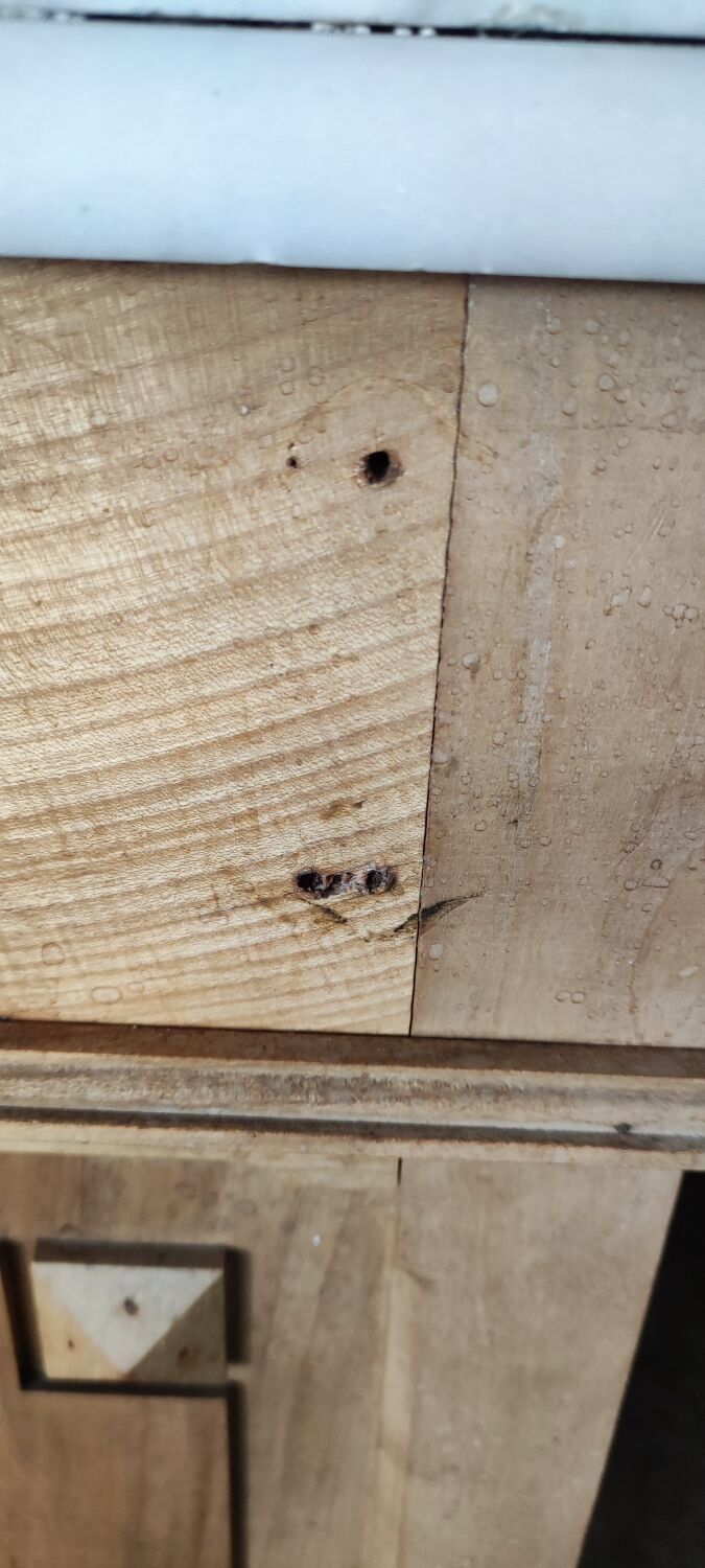 Bathroom furniture, marble and wood