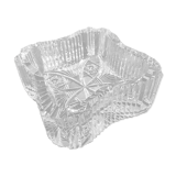 Ashtray crystal cup with patterns of massive square shape 16 cm