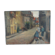 Oil on cardboard "The Street" signed and dated "Gillot 1918"